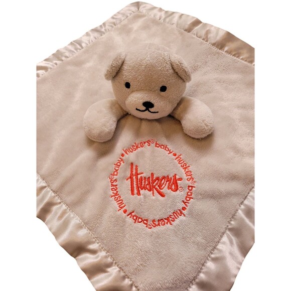 Nebraska Cornhuskers Baby Huskers Lovie Plush Security Blanket Satin Edge - Picture 2 of 5